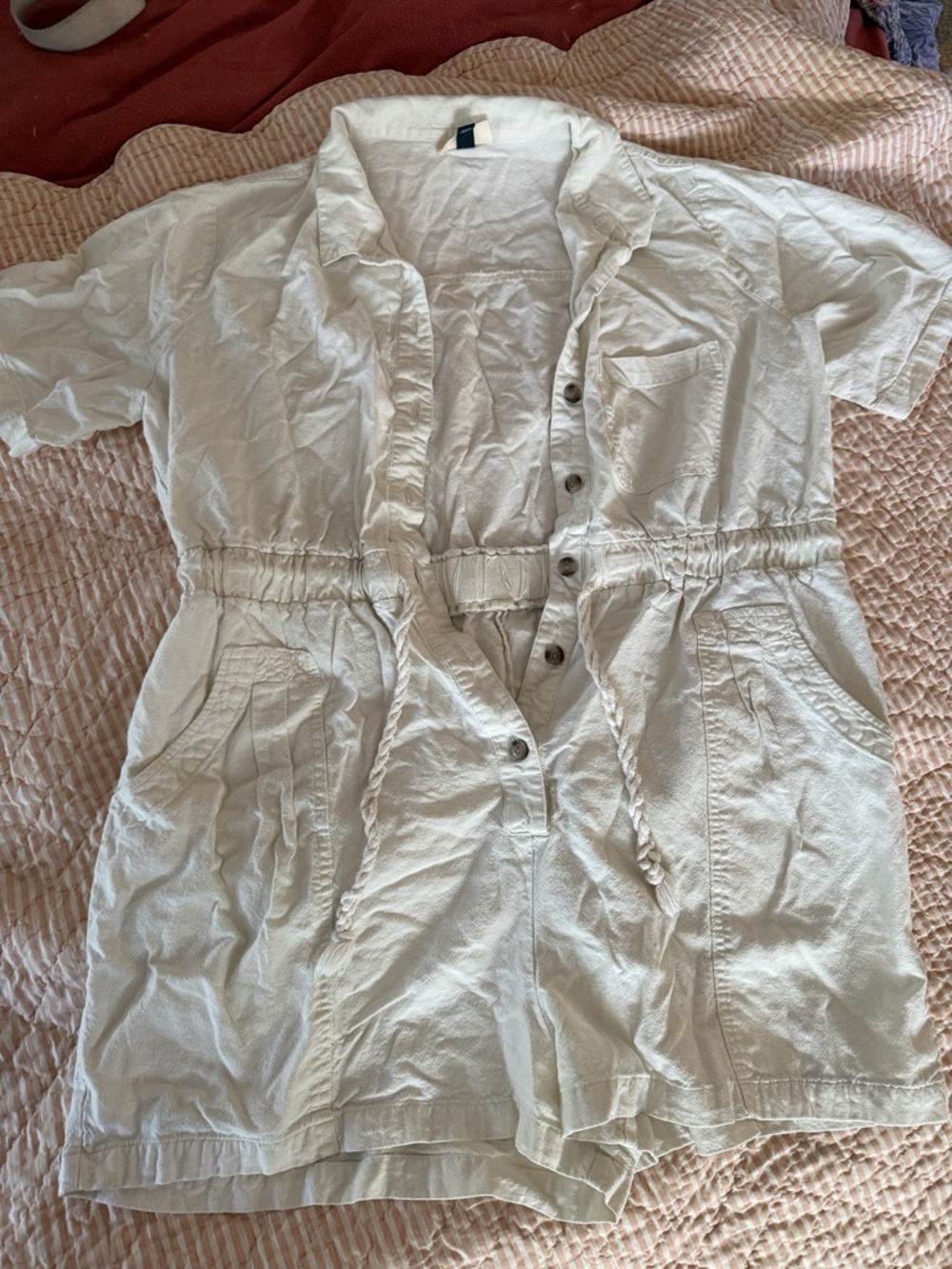 Universal Thread Cream & Peach Striped Lined Top